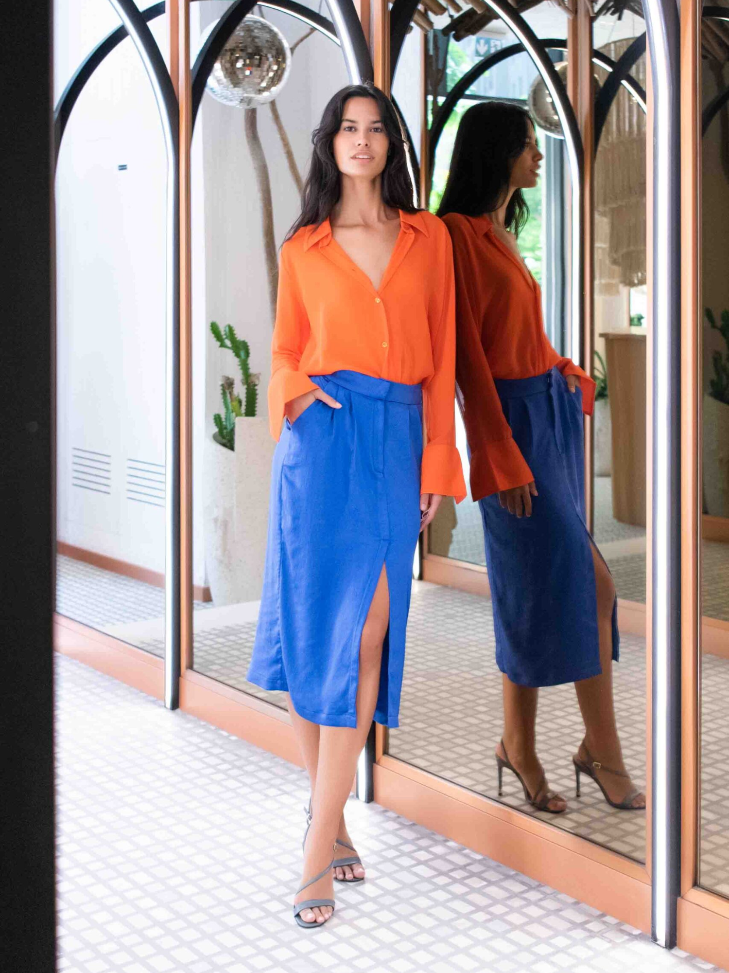 Cobalt Blue Midi Skirt