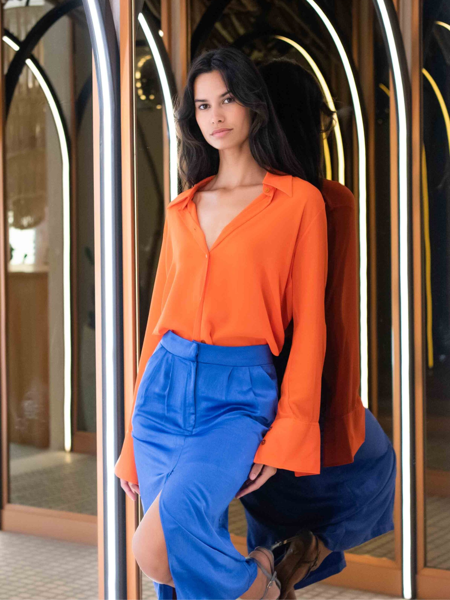 Cobalt Blue Midi Skirt