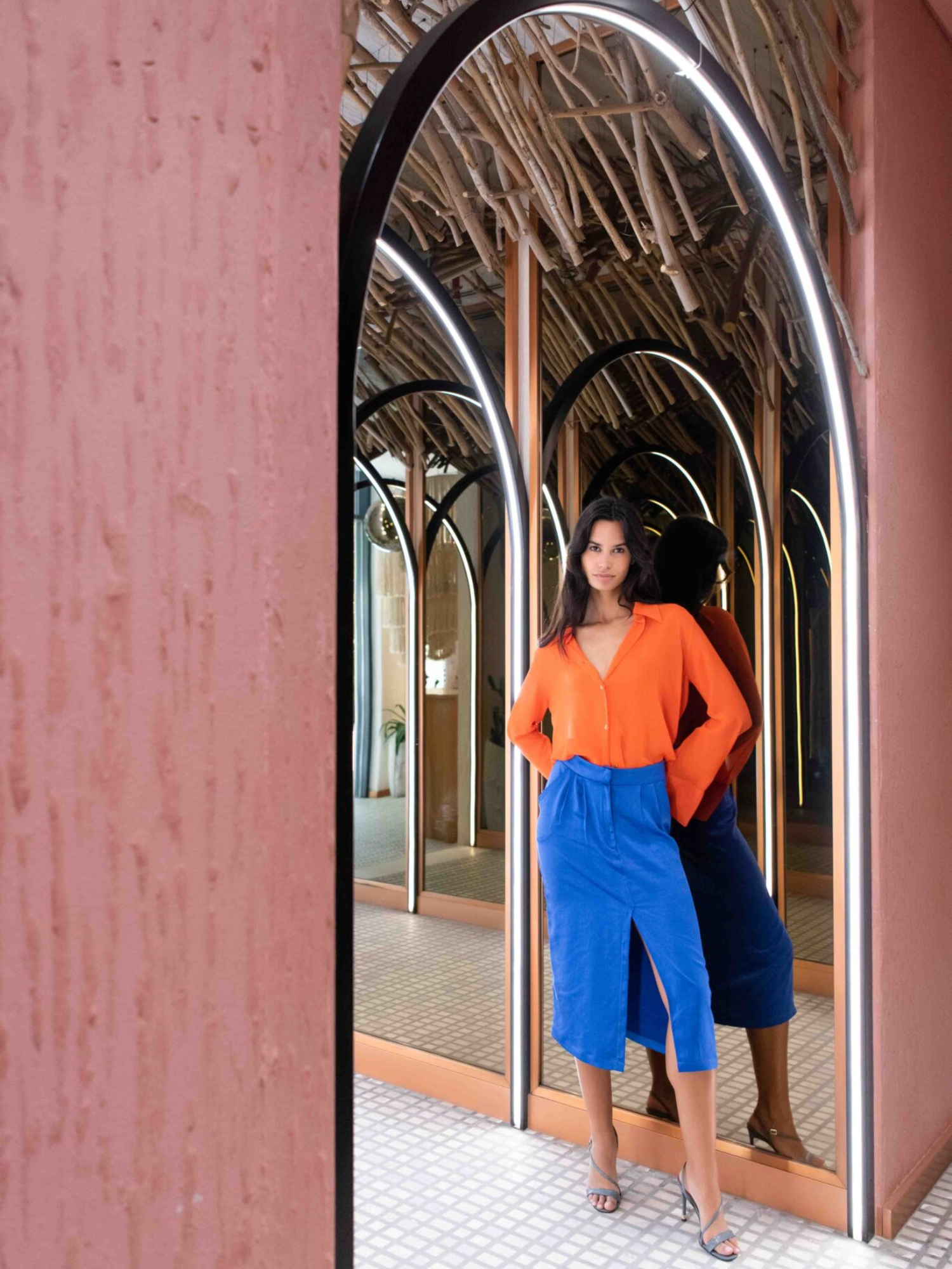 Cobalt Blue Midi Skirt