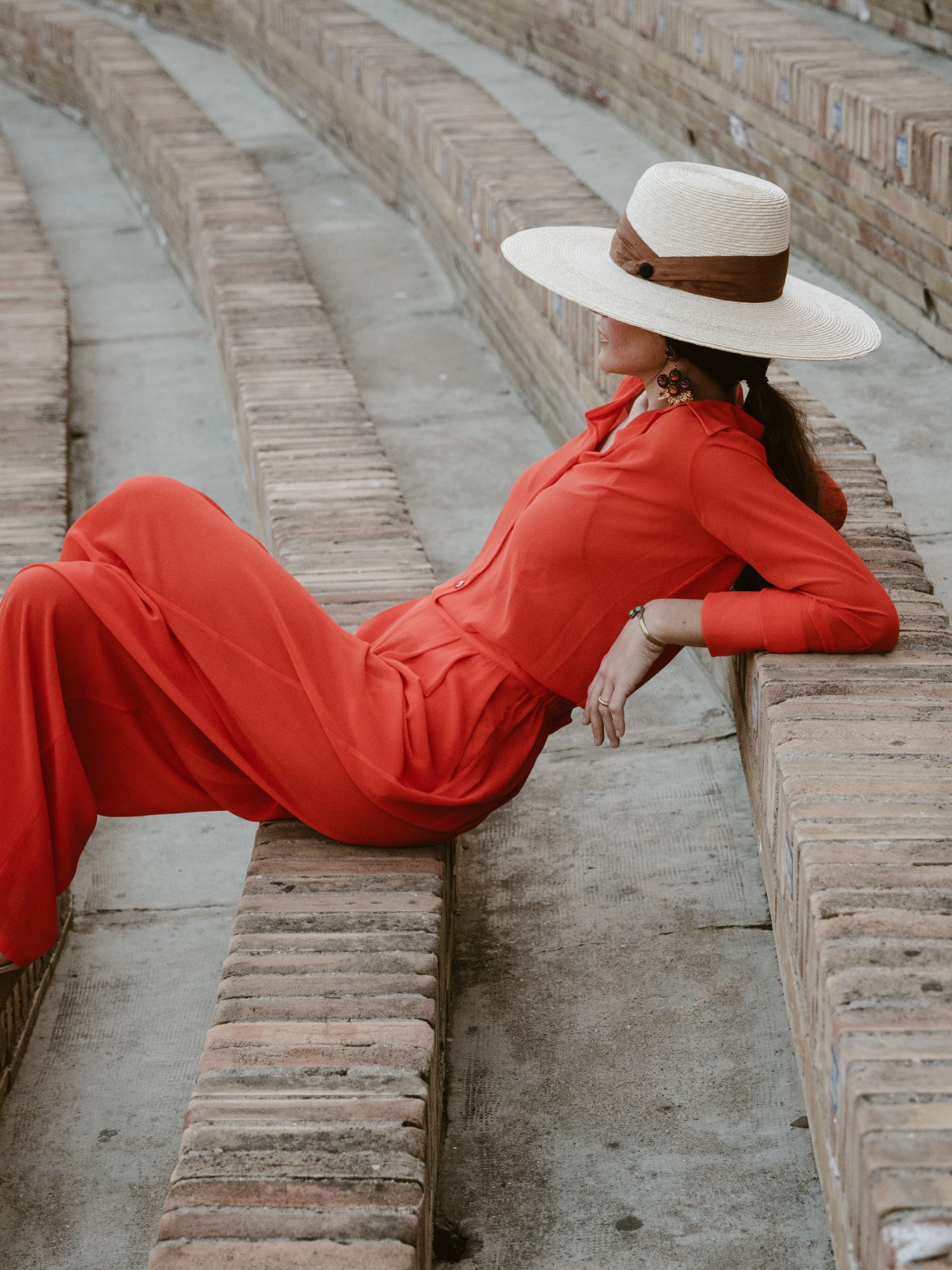 Flowing coral trousers