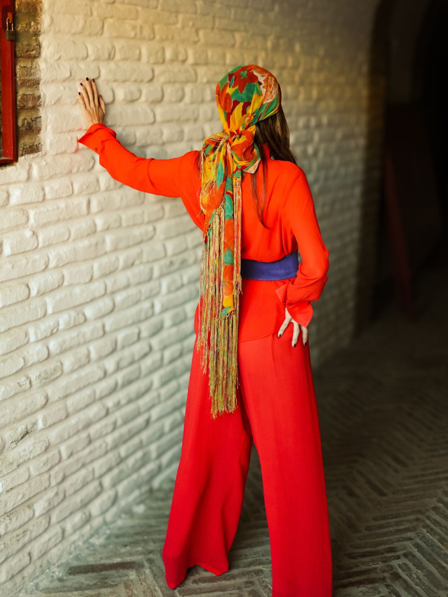 Flowing coral trousers