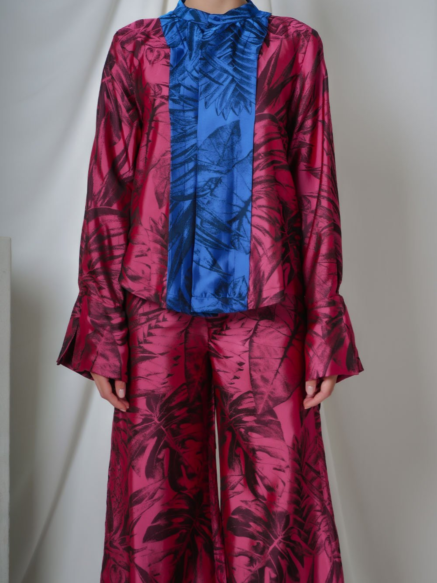 Jacquard fluid trousers