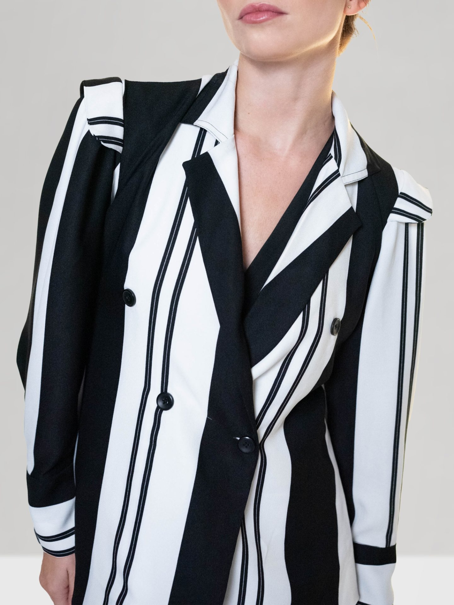 Black/White Striped Blazer