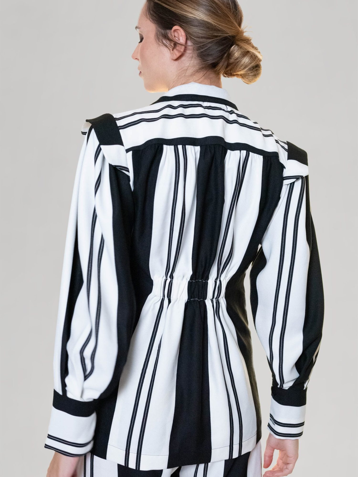 Black/White Striped Blazer