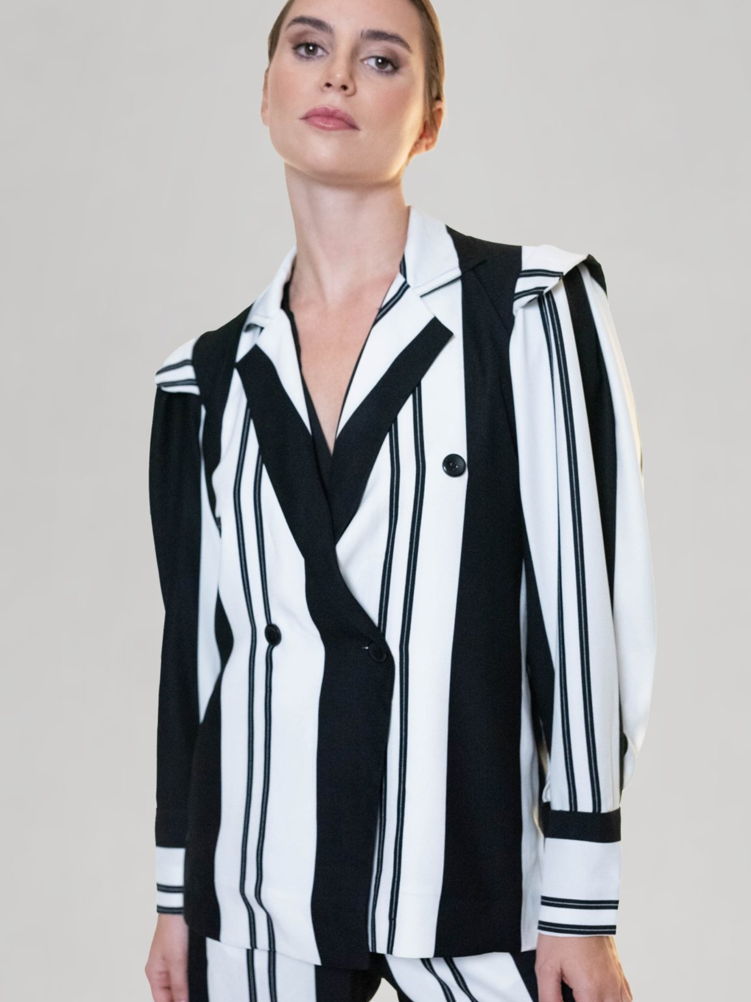 Black/White Striped Blazer