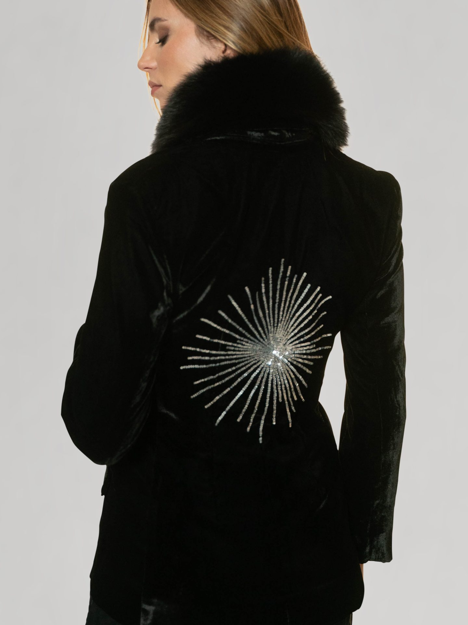 Velvet and Embroidery Blazer