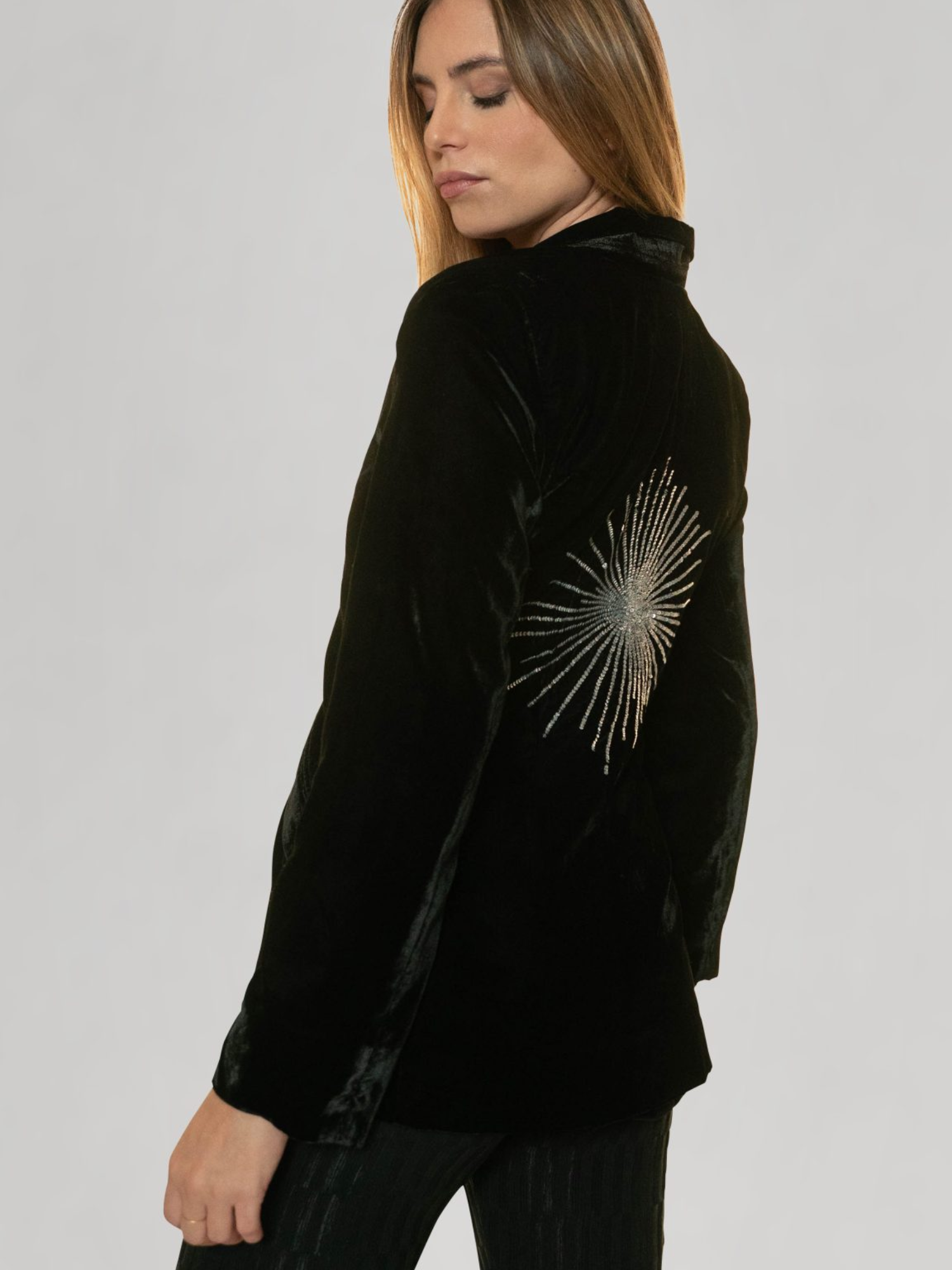 Velvet and Embroidery Blazer