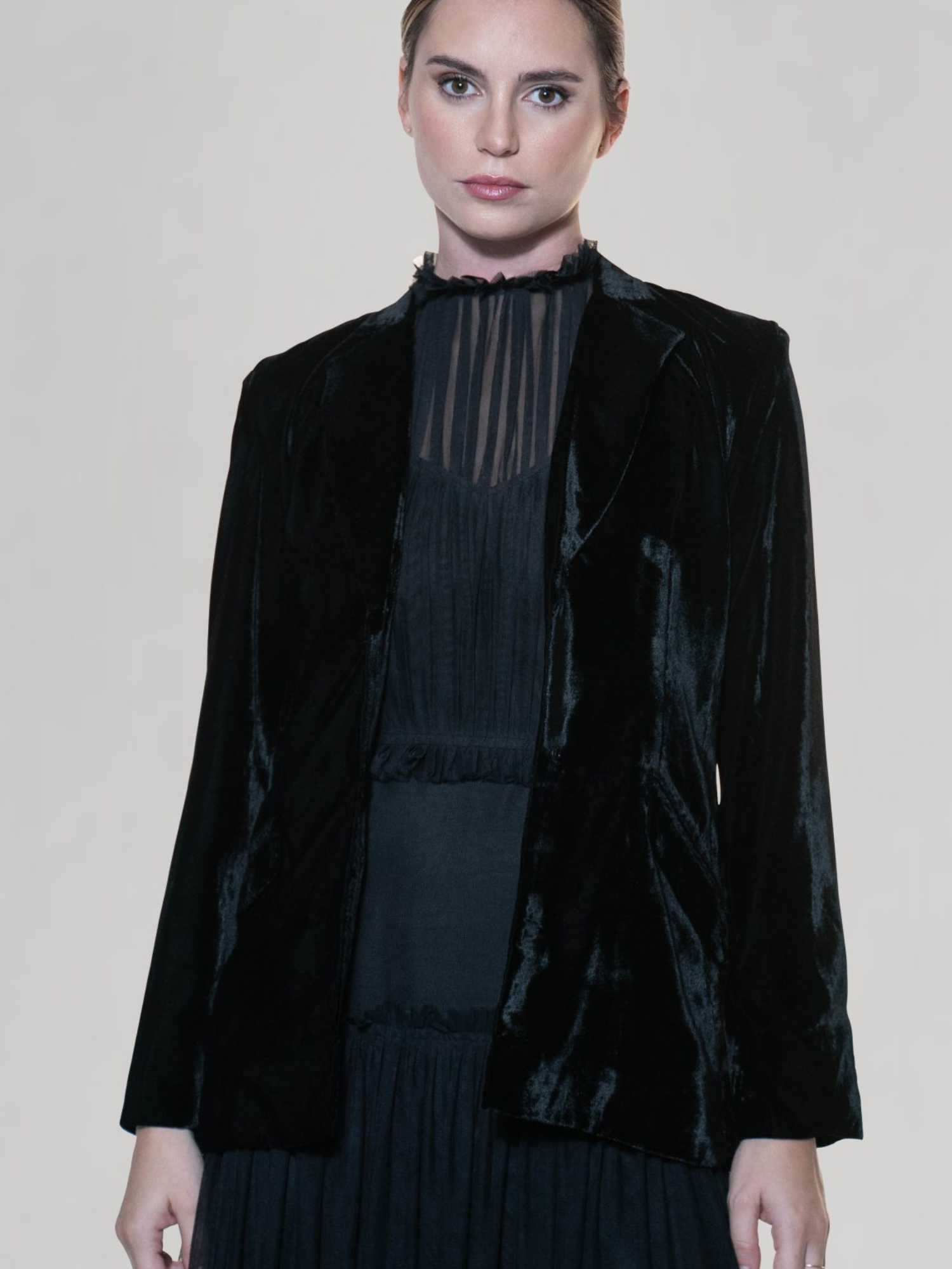Velvet and Embroidery Blazer