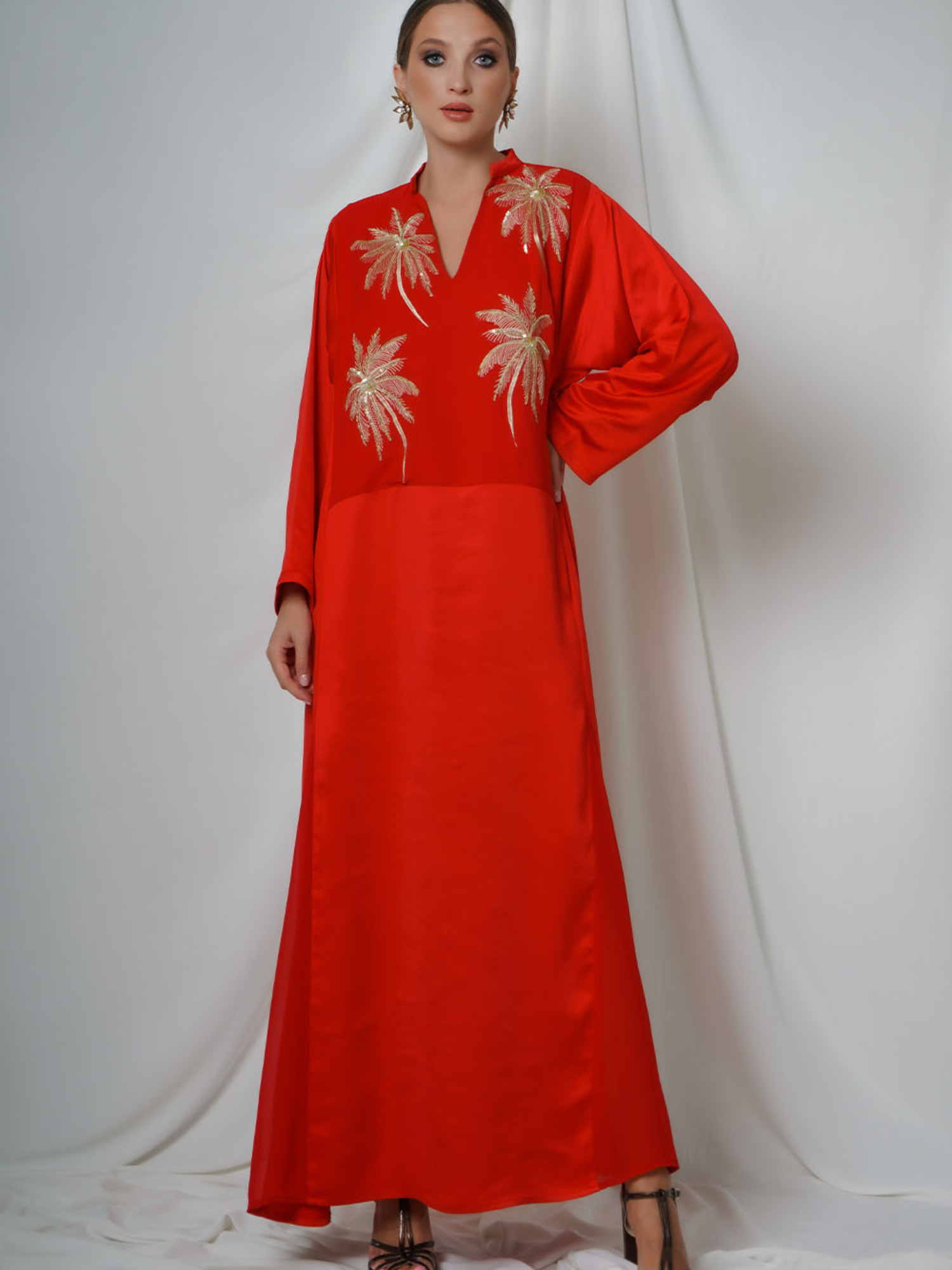 Vestido kaftan rojo