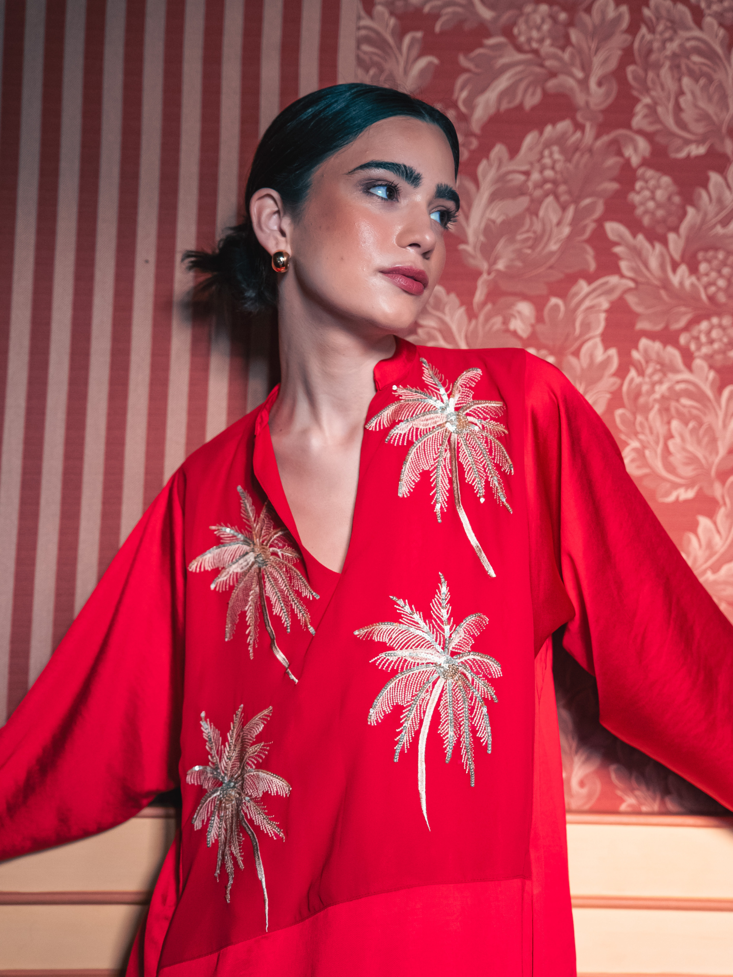 Vestido kaftan rojo