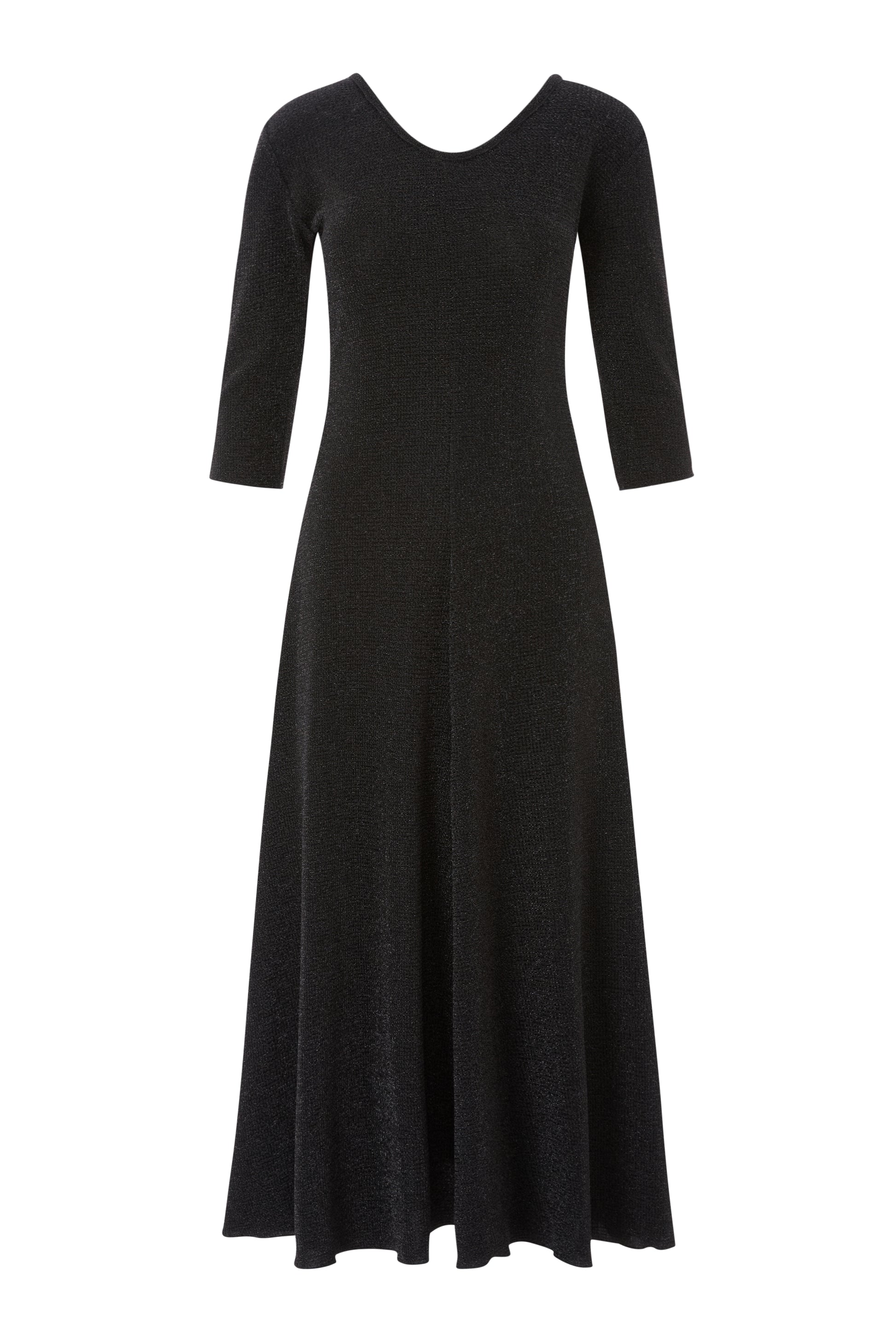 Vestido negro punto de lurex con textura
